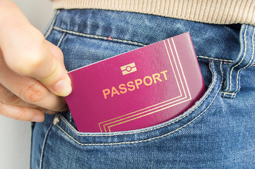 with my passport in my pocket