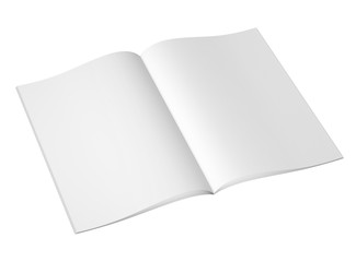 blank magazine or book on white background