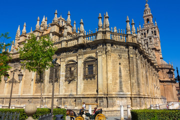 Details of the facade of the cathedral of Santa Maria La Giralda