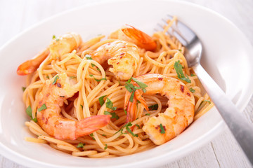 spaghetti and shrimp