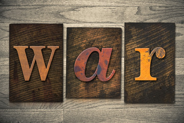 War Concept Wooden Letterpress Type