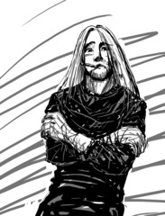 Drawing of Man with a Cigarette