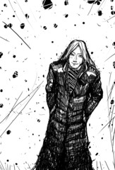 Man in a black cloak