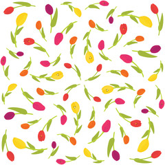 Tulip seamless pattern on white background