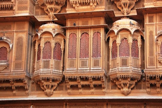 D&eacute;tails d'une haveli &agrave; Jaisalmer