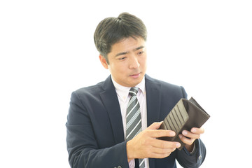 驚いた表情のビジネスマン