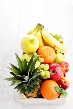 box of fresh fruits