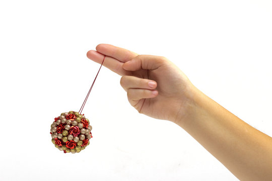 Christmas tree toy on the white background