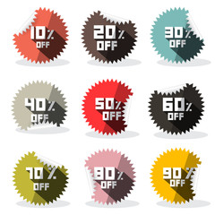 Vector Sale Retro Stickers - Labels