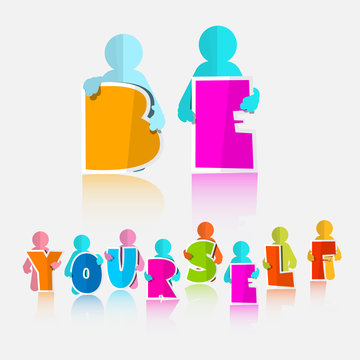 Be Yourself Vector Slogan - Title