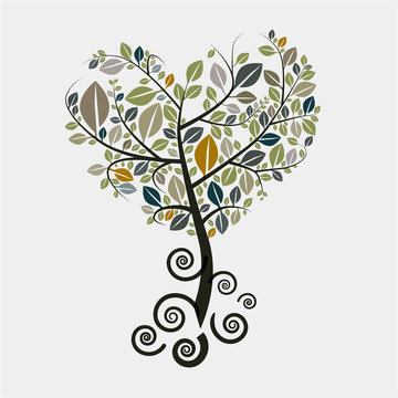 Tree Vector Symbol with Curled Roots