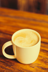 Latte coffee cup on table