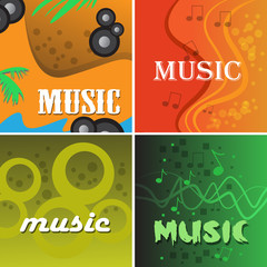 Music Card Template Set - Vector Illustration, Graphic Design, Editable For Your Design