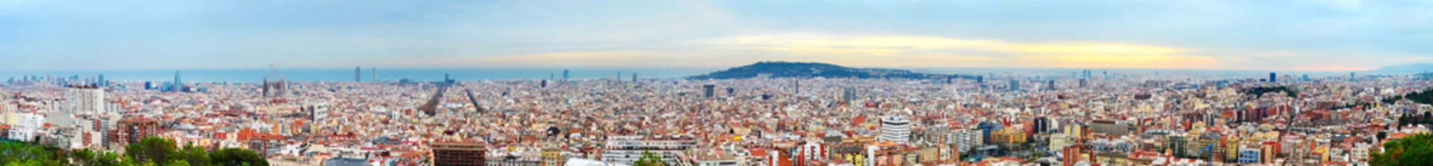 Tableaux ronds sur aluminium Barcelona Barcelona panorama