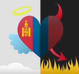 Mongolia angel and devil heart