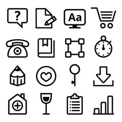 Web menu navigation line icons set - stroke style
