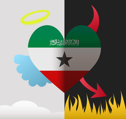 Somaliland angel and devil heart