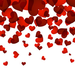 Valentine's background with red hearts.