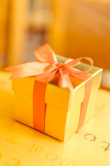 Christmas gold gift box