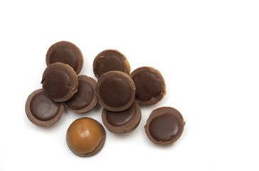Round chocolates. Photo.
