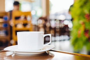 Coffee cup in coffee shop