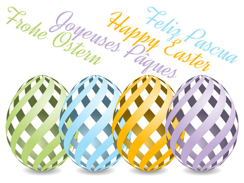 easter background with four languages