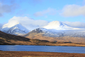 Fototapeta premium Snow covered mountains Glencoe, Scotland