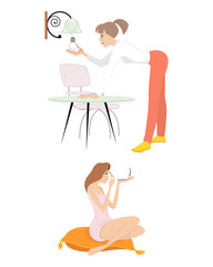 Modern girl life scene