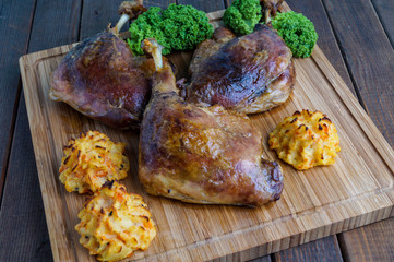 roasted crispy duck leg