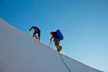 Papier Peint photo Lavable Alpinisme Randonnée alpine hivernale