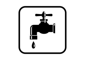 Faucet vector icon on white background