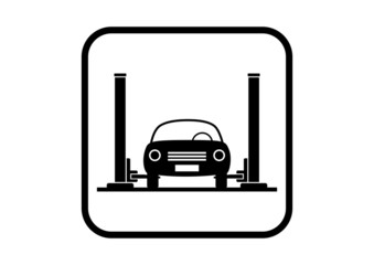 Car service icon on white background