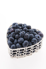 Blueberry basket isolated on white