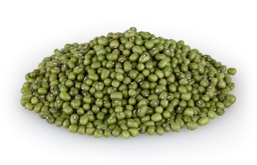 Mung beans isolated on white background with clipping path