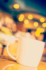 Coffee cup in coffee shop