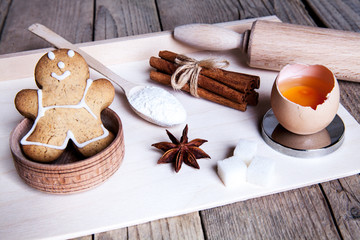 Christmas baking cookies with baubles  spices