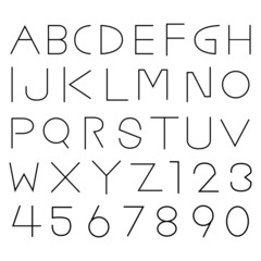 Alphabet fonts and numbers