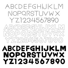 Obraz premium Set of Alphabet fonts and numbers