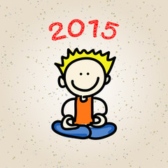 hand drawing cartoon happy people 2015