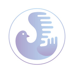 Fototapeta premium Abstract Dove Round Logo Template