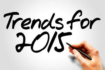 Hand writing Trends for 2015, business concept