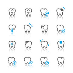Tooth icons set.