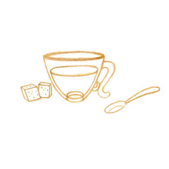 Obraz na płótnie Canvas pencil sketch illustration with tea