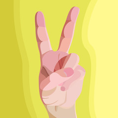 Illustration of a hand in a peace hand