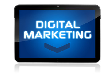 Tablet mit Digital Marketing