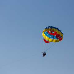 Flight on a parachute