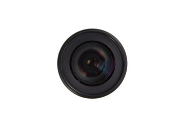 Camera Lens against White Background