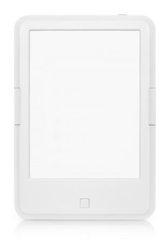 Portable e-book reader isolated on white background
