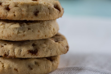 Stack of home baked white cookies