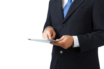 Businessman using tablet